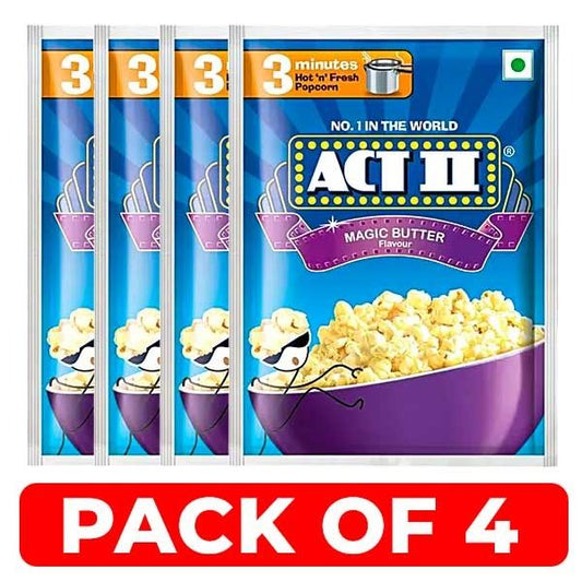 ACT II Instant Popcorn Magic Butter Flavour 35g Pouch- (Pack Of 4)