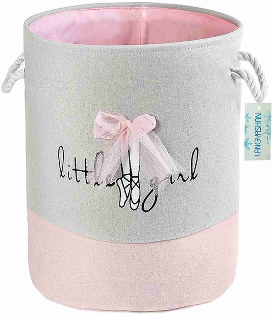 BELLYPIG 50 L Pink, Grey Laundry Basket  (Canvas)
